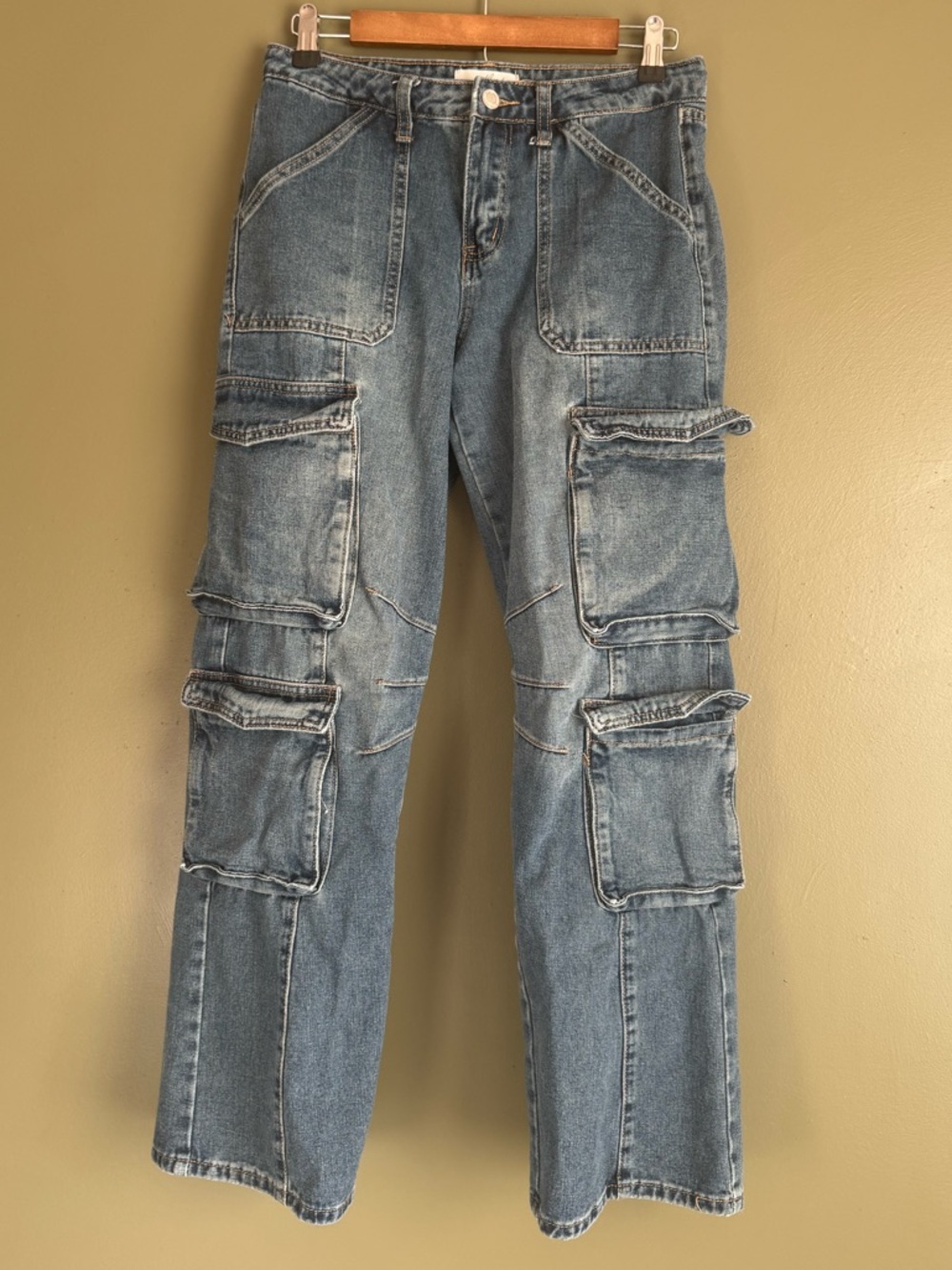 Women's Light Blue Cargo Boyfriend Jeans size 5/27